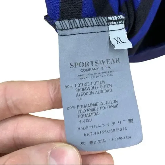 Stone Island S/S 2008 Blue/Black Striped Hooded Sweatshirt Size XL - Picture 7 of 8